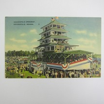 Indy 500 Linen Postcard 1930s Indianapolis Speedway Pagoda Indiana Race UNPOSTED - £23.97 GBP
