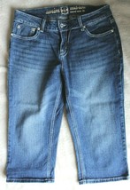 Zenim Women&#39;s Blue Mid-Low Denim Cropped Embellished Jeans ~6~  5NO81DD - $14.01