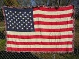 nov USA 50 Stars Flag 4ft x 6ft Cotton Woven Throw Blanket Super Comfy - £55.39 GBP