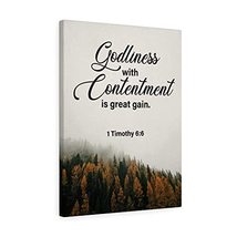 Express Your Love Gifts Bible Verse Canvas Goldliness with Contentment 1... - £110.52 GBP