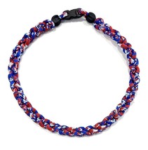 3 Rope Tornado Braided Boys Youth Baseball Necklace 18&quot; 20&quot; Red White Blue Camo - £7.89 GBP