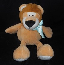 13&quot; 2017 Animal Adventure Tan / Brown Baby Lion Bow Stuffed Plush Toy Lovey Soft - £36.47 GBP