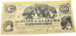 $100 Dollar 1864 State of Alabama One Hundred Dollars Copy Reproduction - £23.41 GBP