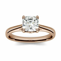 1.70Ct Cushion LC Moissanite Gold Plated Solitaire Engagement Wedding Ring Xmas - £75.58 GBP