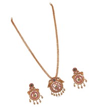 Gold-Plated Cubic Zirconia Pendant Indian and - £110.77 GBP