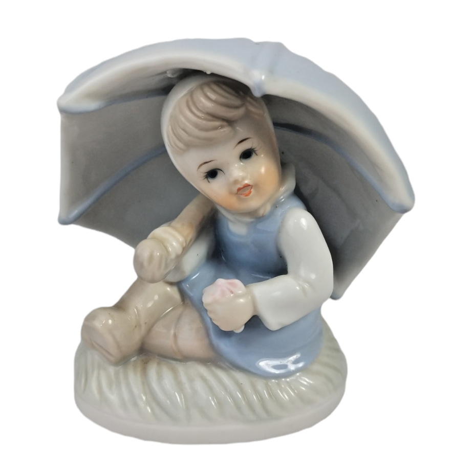 Primary image for Duncan Royale Girl with Umbrella 4.5 inch Ceramic Porcelain Figurine Vintage