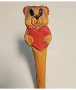 Teddy Bear Wooden Pen Hand Carved Wood Ballpoint Hand Made Handcrafted V109 - £6.21 GBP