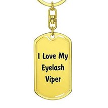 I Love My Eyelash Viper - Luxury Dog Tag Keychain 18K Yellow Gold Finish - £27.61 GBP