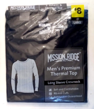 NEW Mission Ridge Mens L Shirt Black Long Sleeve Crewneck Thermal Knit Underwear - £5.30 GBP