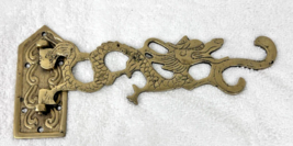 Vintage Solid Brass Dragon Folding Double Wall Hook Hanger Full Body 8 i... - $369.07 MXN