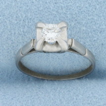 Vintage Diamond Solitaire Engagement Ring in Platinum - £540.71 GBP