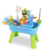 3 In 1 Kitchen Sink Toy with Electric Faucet Water Table Fishing Game Role Play  - $782.43 MXN