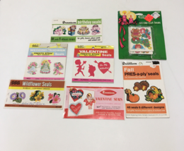 Vintage Dennison eureka Cleo holiday flower wedding birthday seal lot - $456.65 MXN