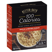 Better Oats 100 Calories Maple &amp; Brown Sugar Instant Oatmeal with Flax Seeds, 9. - £34.77 GBP