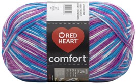 Red Heart Comfort Yarn-White, Turquoise & Violet Print E707D-4111 - £27.95 GBP