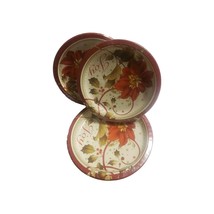 3 Lots Of 12 Pcs Christmas Poinsettia Paper  Plate Disposable - $334.33 MXN