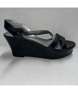 Kelly &amp; Katie Norwood Black Leather Platform Sandals Shoe Size 7.5 NWOB - $659.71 MXN