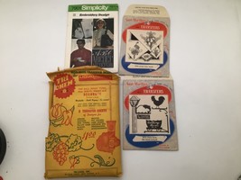 Vintage Embroidery Transfer Lot Simplicity Aunt Martha’s Tri-Chem Hot Iron - $19.75