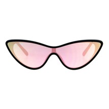 Womens Cateye Sunglasses Futuristic Shield Fashion Mirrored Mono Lens UV 400 - £8.71 GBP+