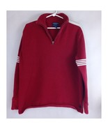 Vintage American Eagle Men&#39;s Red With White Striped Sleeves Sweater Size... - $14.84