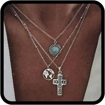 Layered Silver Necklace  - $25.36