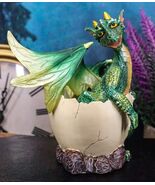 Whimsical Smiling Green Hatchling Baby Dragon Hatchling In Egg Shell Fig... - €18,88 EUR