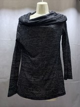 Estelle Womens Black Cowl Neck Sweater Top Size L Career wear Business Casual KG - $11.88