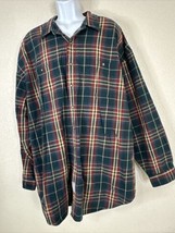 GH Bass Plaid Blue Red Button Up Shirt Long Sleeve Pockets Mens XXL - $13.39