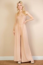 Women&#39;s Button Front Wide Leg Jumpsuit - $47.29 CAD