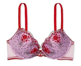 38C 38D Red Embrodery Lilac Gold ExtremeLift Victorias Secret VERYSEXY PU UW Bra - £38.52 GBP