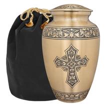 Bronze Cross Cremation Urn for Human Ashes - £50.12 GBP