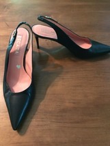 Escada Women&#39;s Shoes Slingback Black Leather Made In Italy Shoe Size 35.... - $61.88
