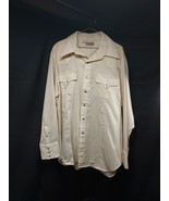 1970s Sears Western Wear Rancher Pearl Snap Longsleeve Lt Yellow XL Shirt - $439.62 MXN