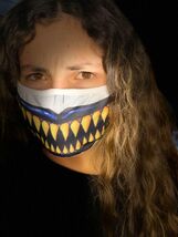 Kids Reusable Face Mask Shark teeth Metallic Creepy Scary Real Look Ligh... - $8.96