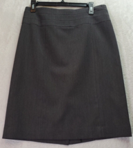 H&amp;M A Line Skirt Women Size 12 Gray Polyester Vent Lined Modern Classic Back Zip - £11.77 GBP