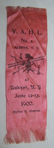 1900 Antique Young America Hook Ladder Albion Ny Fireman Parade Ribbon Lockport - £19.60 GBP