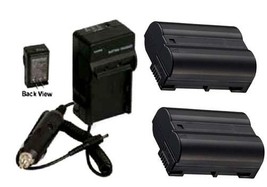 2X EN-EL15A Batteries + Charger for Nikon D850, D810, D750, D7500, D7200, - £31.99 GBP