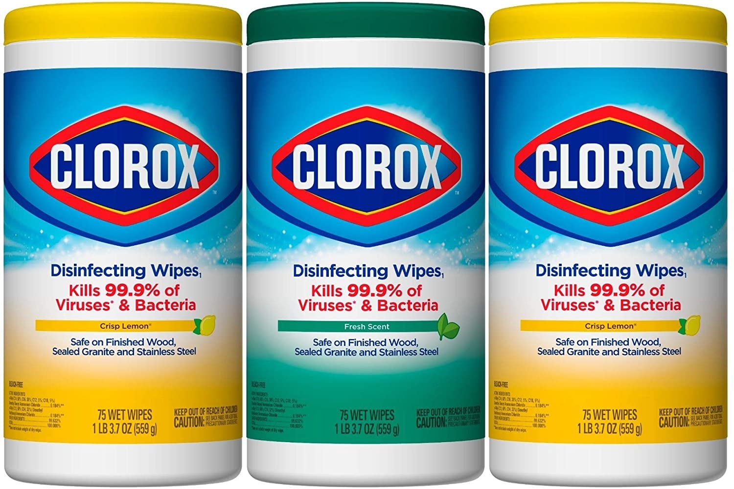 Clorox Disinfecting Wipes Value Pack, 75 Ct Each, Pack of 3  - $12.95
