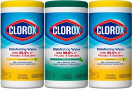 Clorox Disinfecting Wipes Value Pack, 75 Ct Each, Pack of 3  - £10.35 GBP