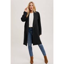 Drape Open Front Collar Coatigan Jacket Black Knit M - $58.41 Drape Open Front Collar Coatigan Jacket Black Knit M - $58.41