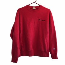 Vintage Champion Reverse Weave Crewneck Sweatshirt 90s Red Size M High Quality - £38.02 GBP