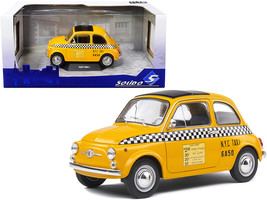 1965 Fiat 500 L "NYC Taxi" New York City Yellow 1/18 Diecast Model Car by Solido - $80.04