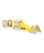 5 in 1 Kids Triangle Climber Play Gym Set with 2 Ramps - Color: Natural - $4,799.29 MXN