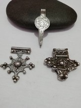 3 Traditional Moroccan Berber Silver Cross pendant Old, Berber Talisman,... - $80.00