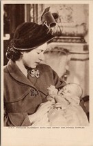 UK Royalty H.R.H. Elizabeth with Her Infant Sone Prince Charles Postcard Z8 - £7.95 GBP