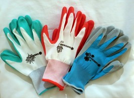 3 Pairs Gardena Gardening Yard Gloves Nitrile Dipped Anti-Slip Knit Wrist - £5.55 GBP