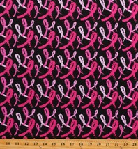 Cotton Breast Cancer Pink Ribbons Bows Fabric Print by the Yard D758.40 - £9.46 GBP