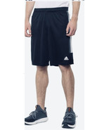 ADIDAS Mens Navy White 3 Stripes Basketball Shorts Zipper Pockets Large - $21.78