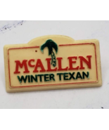 McAllen Texas White and Red With Palm Tree Travel Souvenir Lapel Pin - $187.97 MXN