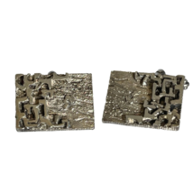 1970s Mens Silver Cufflinks, Abstract COOL, Make offer! - $245.95